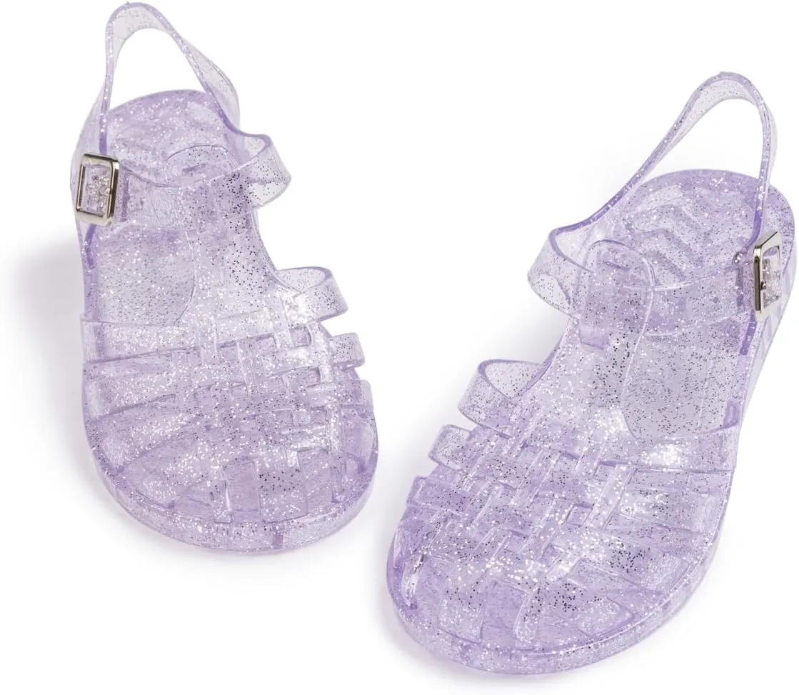 KIDSUN Toddler Girls Jelly Sandals Closed Toe Water Beach Summer Shoes Soft Rubber Sole Mary Jane Dress Shoes Princess Flat