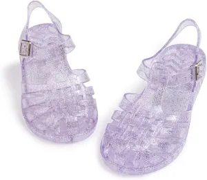 KIDSUN Toddler Girls Jelly Sandals Closed Toe Water Beach Summer Shoes Soft Rubber Sole Mary Jane Dress Shoes Princess Flat