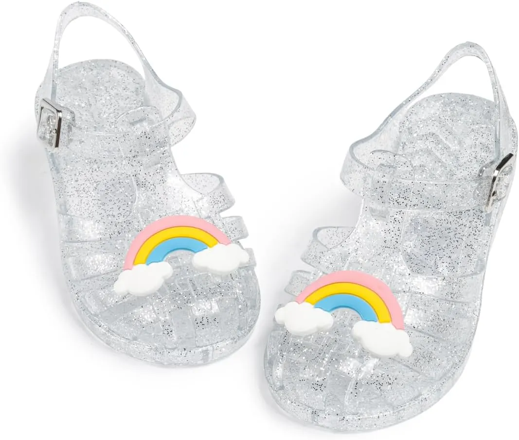 KIDSUN Toddler Girls Jelly Sandals Closed Toe Water Beach Summer Shoes Soft Rubber Sole Mary Jane Dress Shoes Princess Flat