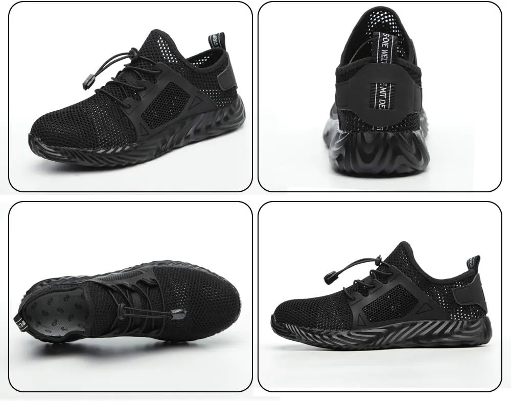 KINOW Men Steel Toe Safety Work Shoes Slip Resistant Construction Sneakers for Women
