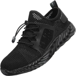 KINOW Men Steel Toe Safety Work Shoes Slip Resistant Construction Sneakers for Women