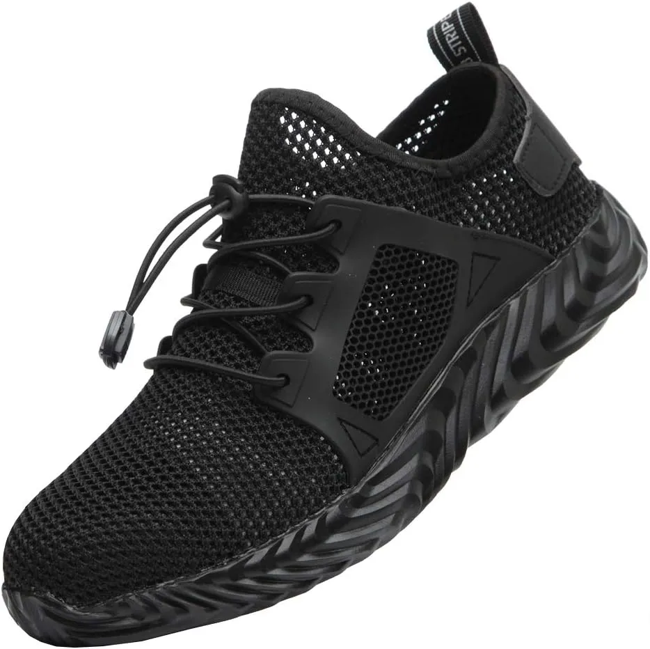 KINOW Men Steel Toe Safety Work Shoes Slip Resistant Construction Sneakers for Women