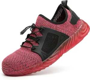 KINOW Men Steel Toe Safety Work Shoes Slip Resistant Construction Sneakers for Women