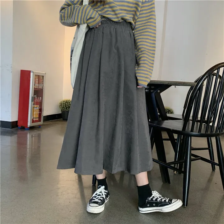 KittenAlarm - High Waist Vintage Loose Casual Skirts
