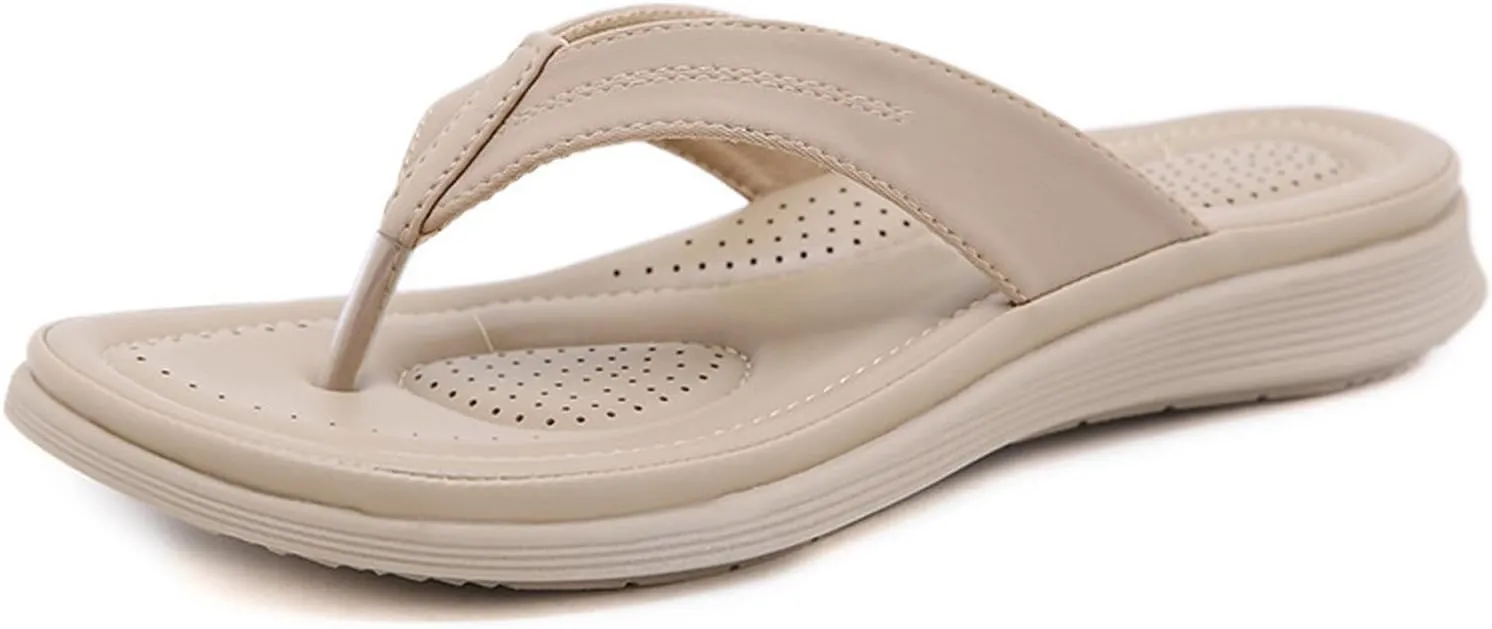Ladies Summer Casual Solid Colour Thick Bottom Beach Large Size Slope Heel Sandal Clear Sandals for Women Flat Summer