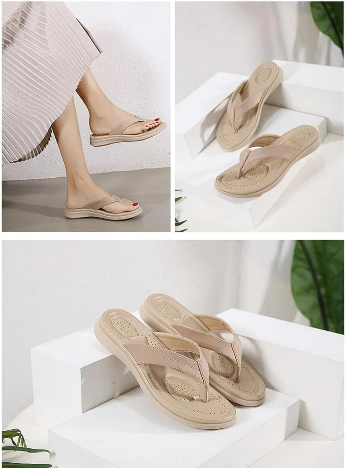 Ladies Summer Casual Solid Colour Thick Bottom Beach Large Size Slope Heel Sandal Clear Sandals for Women Flat Summer