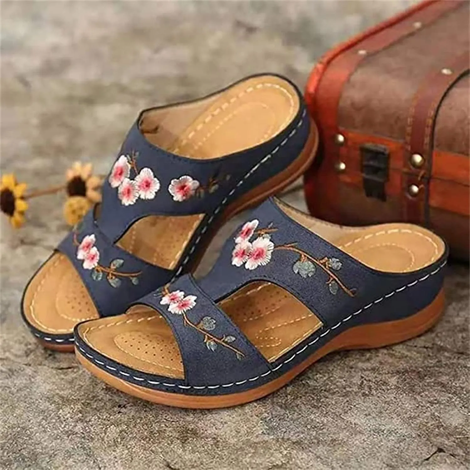Ladmiple Orthopedic Sandals For Women Elegant Arch Support Flip Flops Soft Summer Dressy Comfortable Orthotic Slides