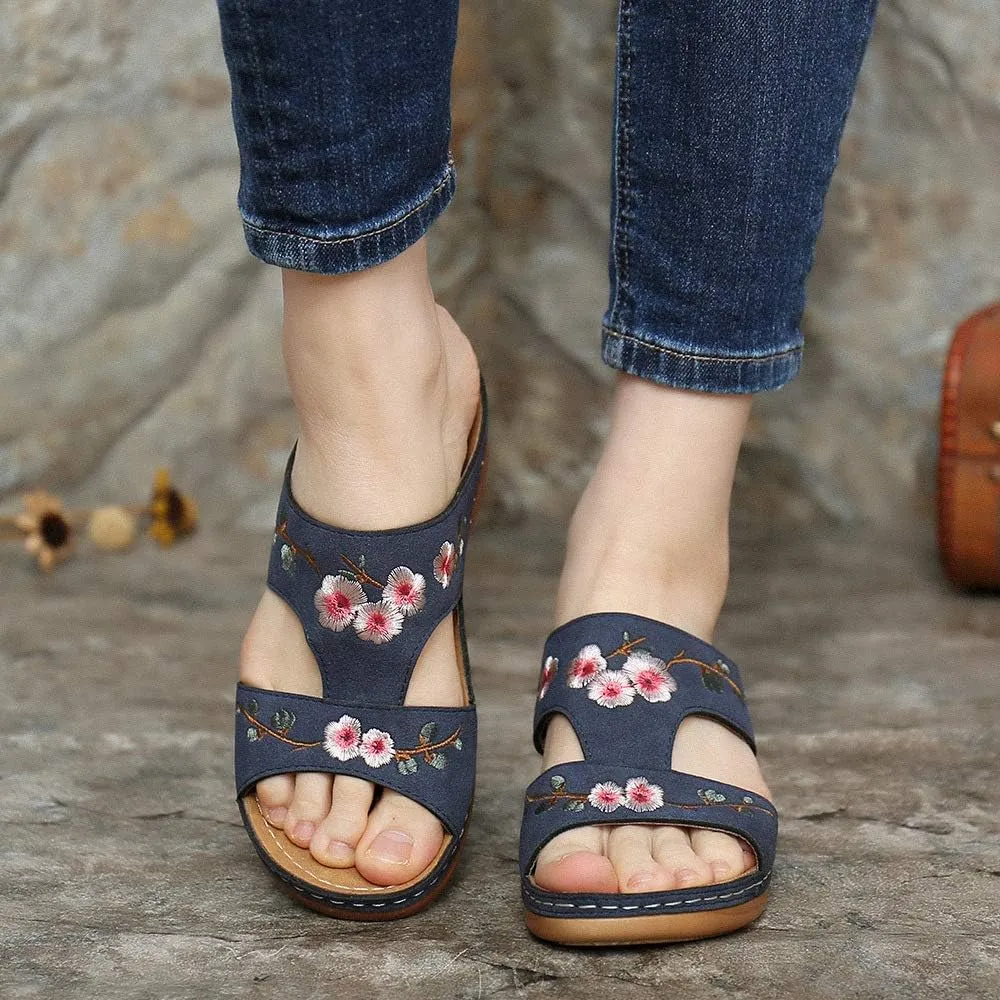 Ladmiple Orthopedic Sandals For Women Elegant Arch Support Flip Flops Soft Summer Dressy Comfortable Orthotic Slides