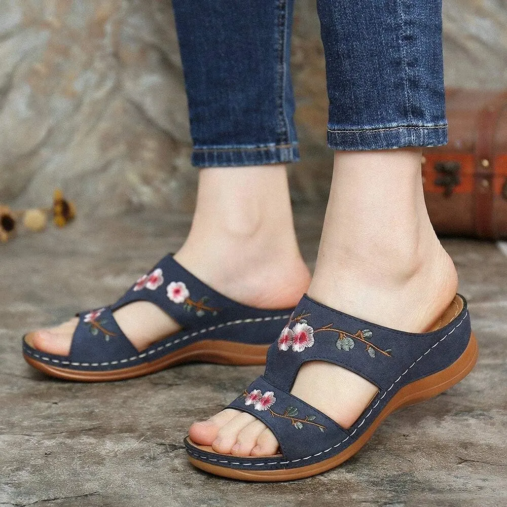 Ladmiple Orthopedic Sandals For Women Elegant Arch Support Flip Flops Soft Summer Dressy Comfortable Orthotic Slides
