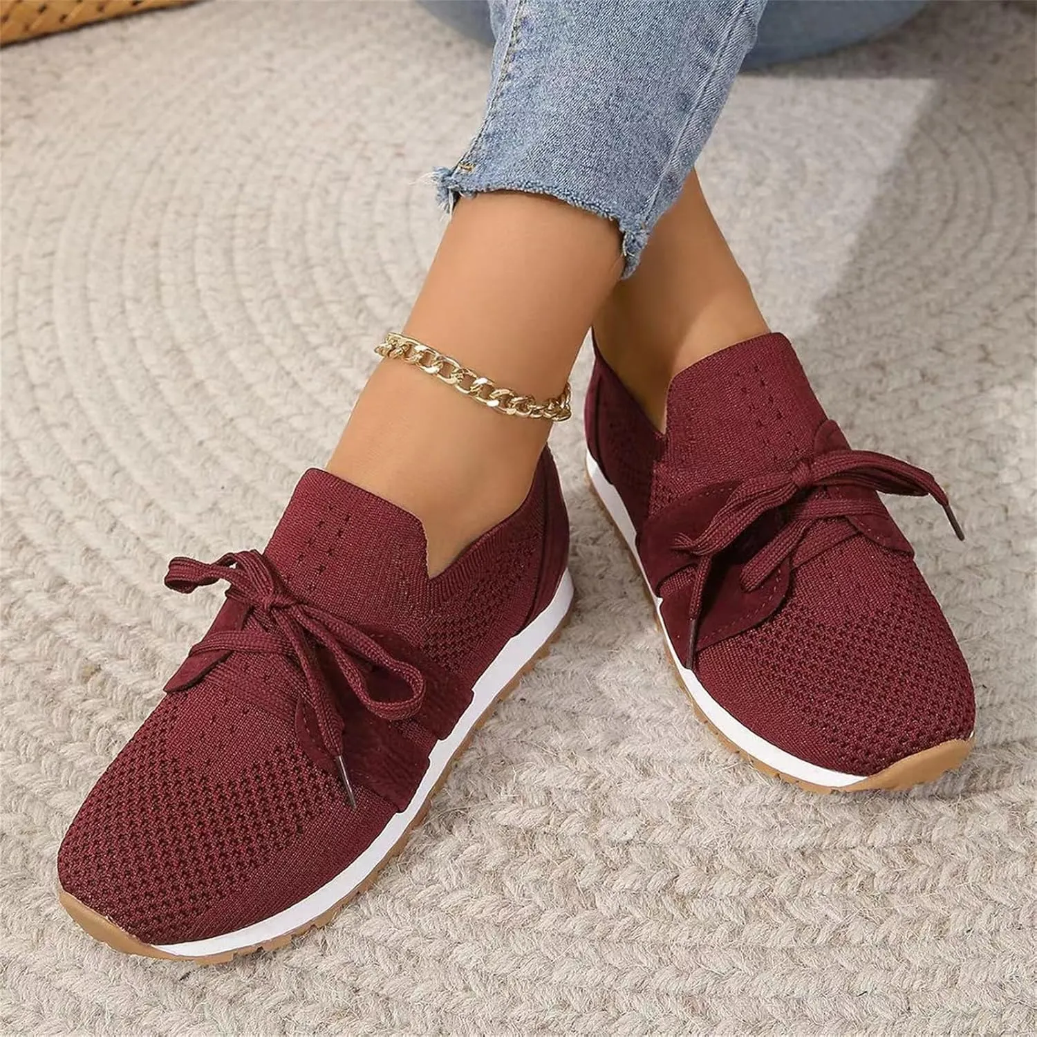 Ladmiple Running Shoes For Women Slip On Walking Shoes Lightweight Casual Non Slip Athletic Gym Comfort Fashion Sneakers