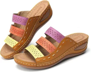 Ladmiple Sandals for Women Casual Summer 2023 Comfy Orthopedic Sandals with Arch Support Slippers Roman Open Toe Shoes