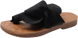 Ladmiple Sandals for Women Dressy Summer,Women's Cute Bow Knot Beach Flip Flops Flats Comfy Casual Platform Shoes Sandal