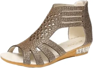 Ladmiple Sandals for Women Dressy,Women's Fashion 2023 Crystal Flip Flops Roman Casual Beach T-Strap Flat Sandal Shoes