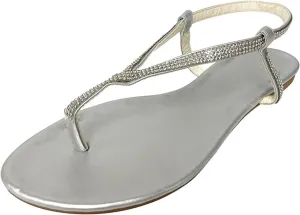 Ladmiple Sandals for Women Dressy,Women's Fashion 2023 Crystal Flip Flops Sandals Roman Casual Beach Flat Sandal Shoes