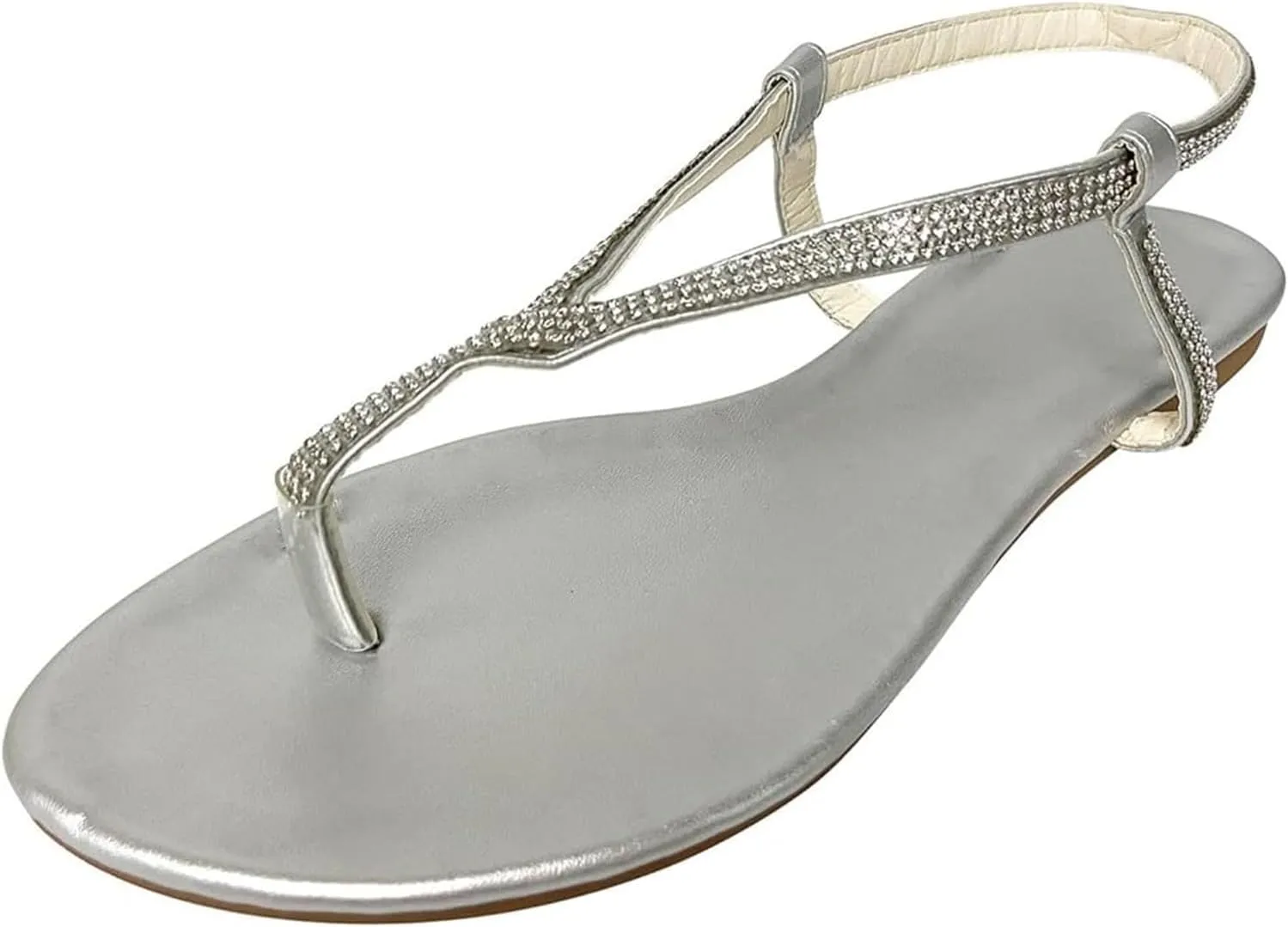 Ladmiple Sandals for Women Dressy,Women's Fashion 2023 Crystal Flip Flops Sandals Roman Casual Beach Flat Sandal Shoes