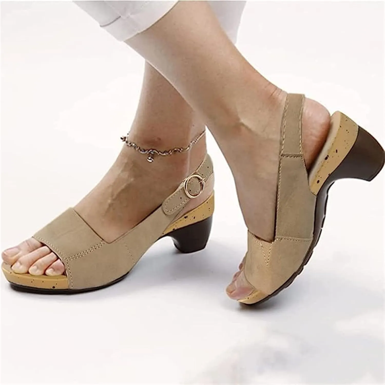 Ladmiple Sandals for Women Wedge,Womens 2023 Comfy Slip-On Sandal Summer Casual Beach Shoes Open Toe Espadrille Platform