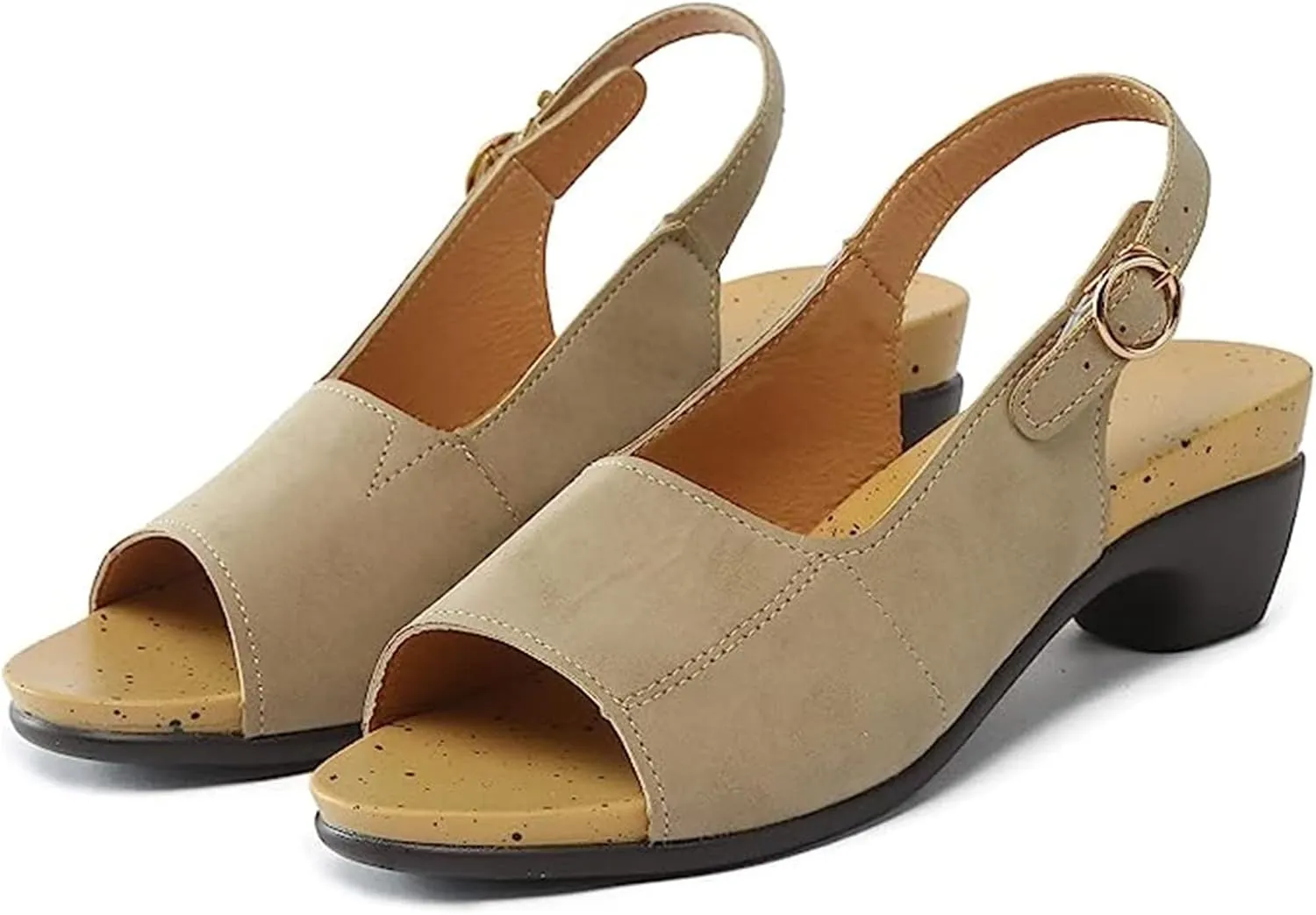 Ladmiple Sandals for Women Wedge,Womens 2023 Comfy Slip-On Sandal Summer Casual Beach Shoes Open Toe Espadrille Platform