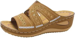 Ladmiple Sandals Women Comfortable Arch Support Orthotic Flips Flops Orthopedic Slides Plantar Fasciitis for Flat feet