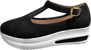 Ladmiple Sandals Women Dressy Summer 2023 Comfortable Slip On Platform Sandal Causal Travel Ankle Buckle Flip Flop Shoes