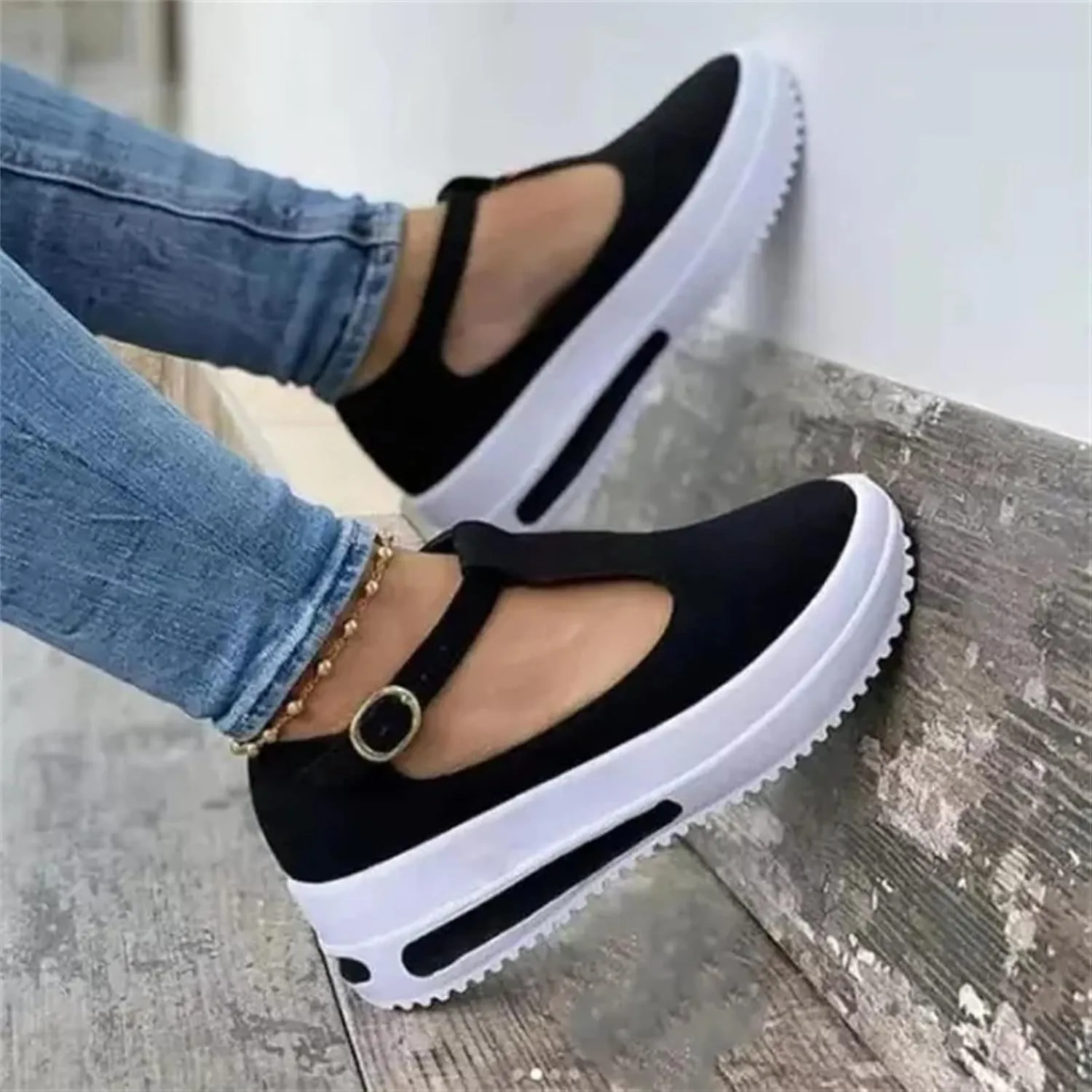 Ladmiple Sandals Women Dressy Summer 2023 Comfortable Slip On Platform Sandal Causal Travel Ankle Buckle Flip Flop Shoes