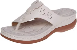 Ladmiple Sandals Women Fashion Flat Orthopedic Flip Flops Arch Support Soft Summer Dressy Comfortable Orthotic Slides 2024