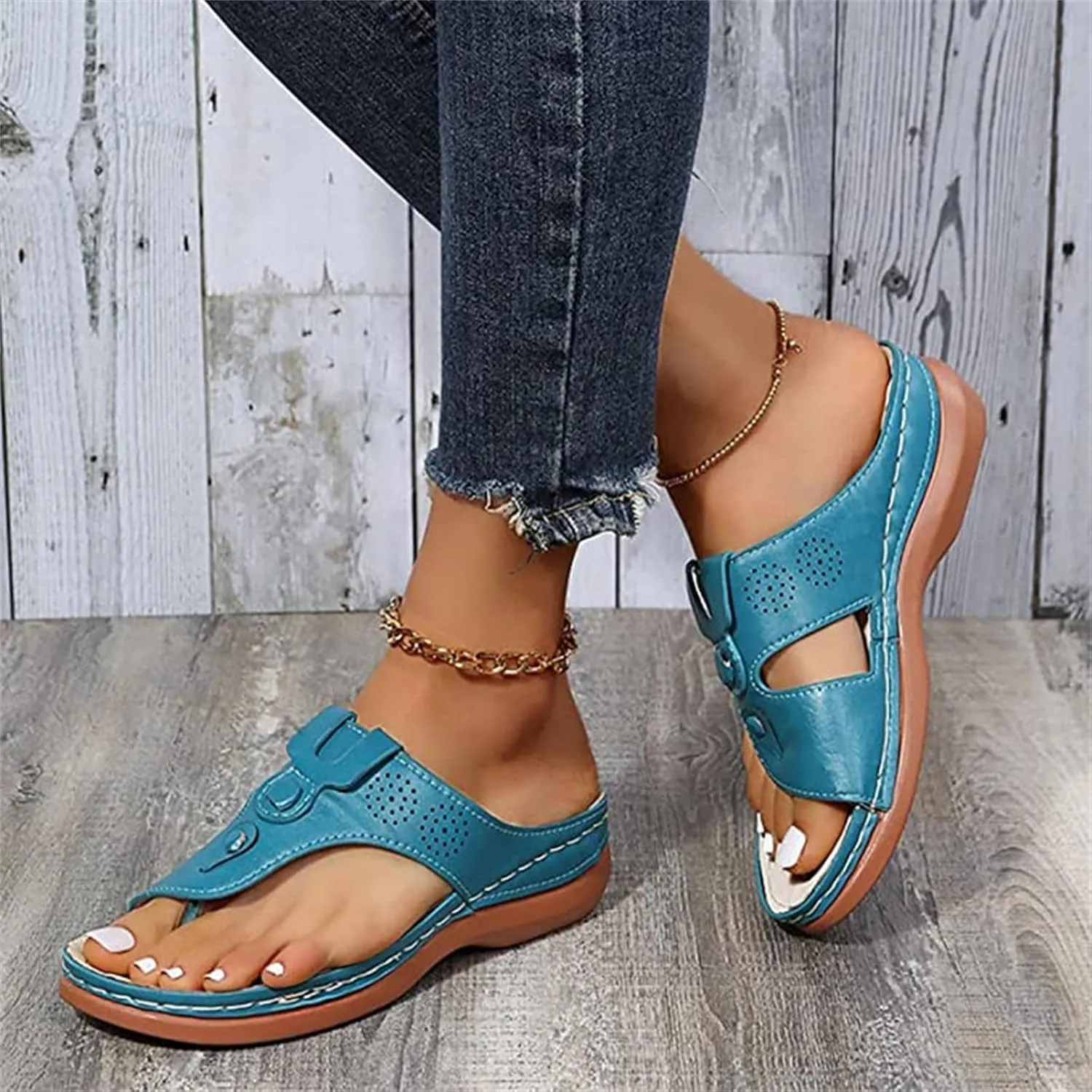Ladmiple Sandals Women Fashion Flat Orthopedic Flip Flops Arch Support Soft Summer Dressy Comfortable Orthotic Slides 2024