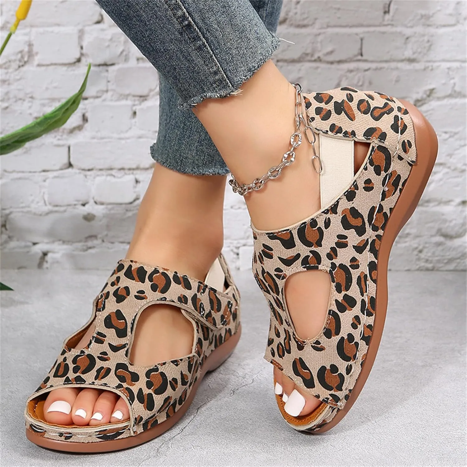 Ladmiple Sandals Women Fashion Flat Orthotic Flip Flops Comfortable Walking Arch Support Dressy Summer Cute Orthopedic Slides