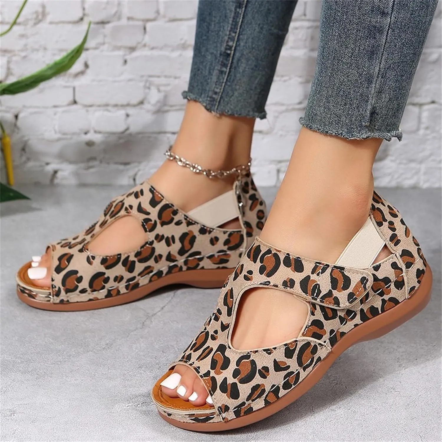 Ladmiple Sandals Women Fashion Flat Orthotic Flip Flops Comfortable Walking Arch Support Dressy Summer Cute Orthopedic Slides