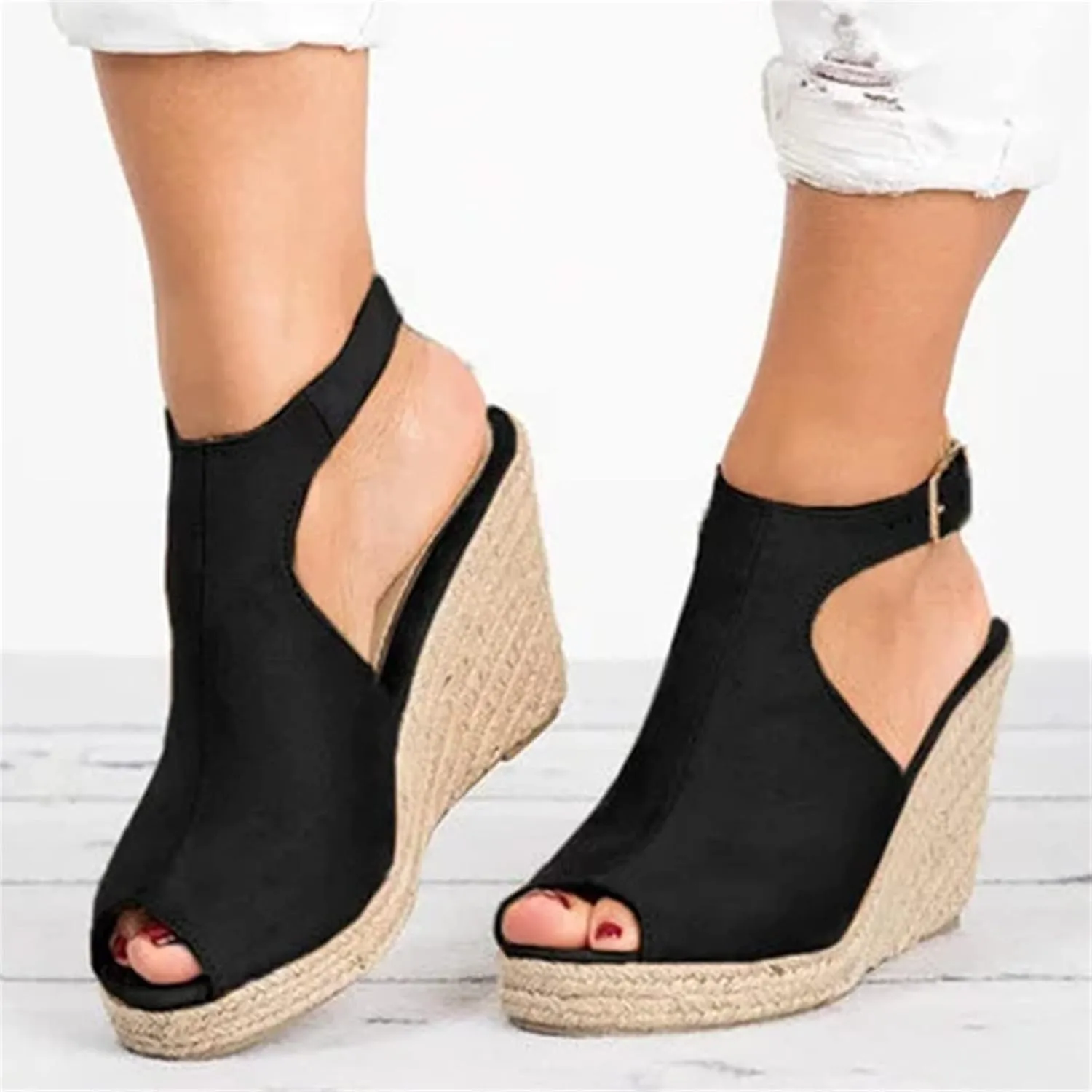 Ladmiple Sandals Women,Womens Platform Sandal High Heel Wedge Slippers Flip Flop Summer Casual Travel Ankle Buckle Shoes