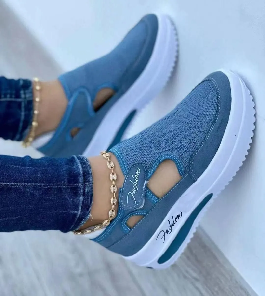 Ladmiple Sneakers For Women Walking Shoes Comfortable Casual Lace Up Dressy Summer Fashion Slip On Platform Flats Loafer