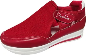 Ladmiple Sneakers For Women Walking Shoes Comfortable Casual Lace Up Dressy Summer Fashion Slip On Platform Flats Loafer