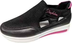 Ladmiple Sneakers For Women Walking Shoes Comfortable Casual Lace Up Dressy Summer Fashion Slip On Platform Flats Loafer