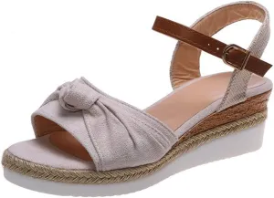 Ladmiple Summer Sandals for Women 2023 Dressy Espadrilles Wedge Shoes Open Toe Wedges Casual Travel Comfy Slip On Sandal