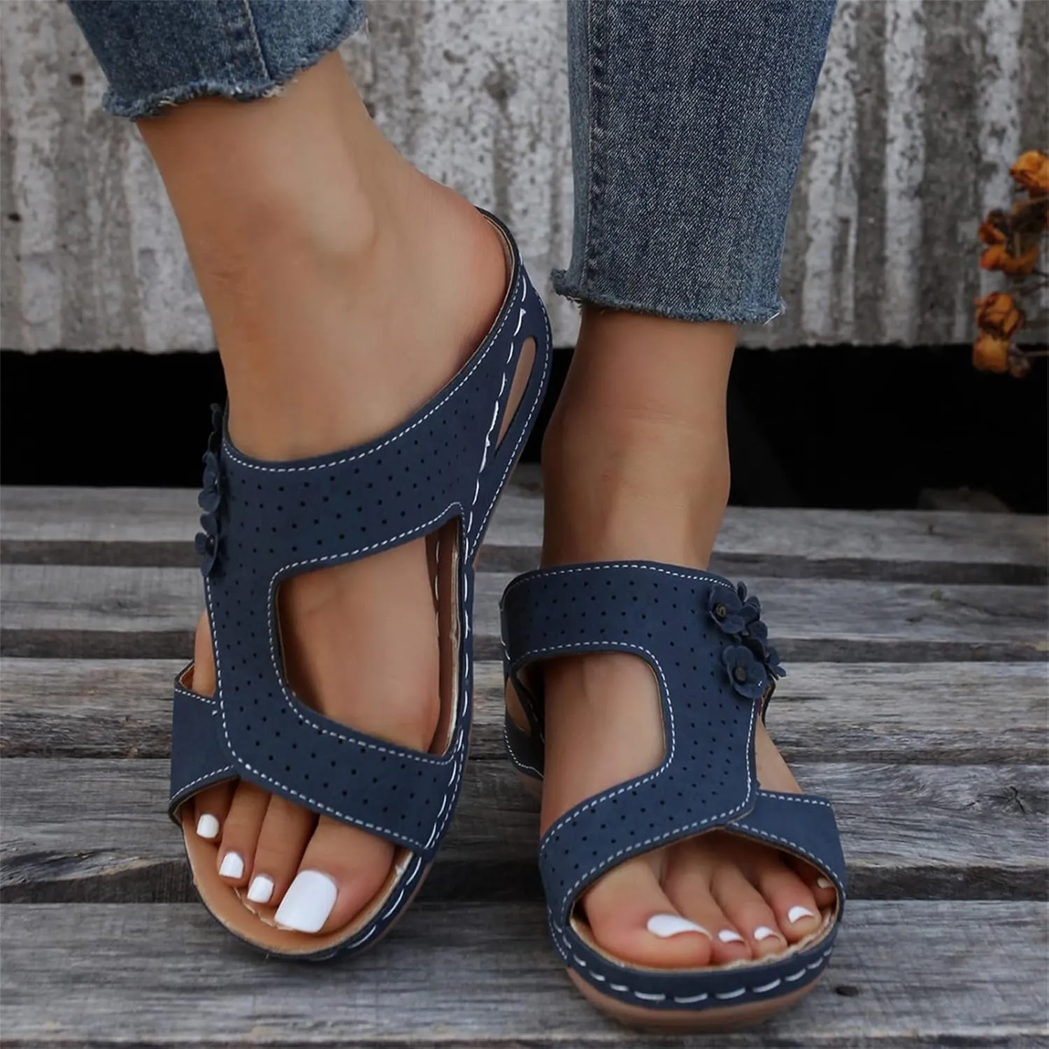 Ladmiple Summer Sandals For Women 2023 Trendy Dressy Orthopedic Flip Flops with Arch Support Casual Orthotic Sandals