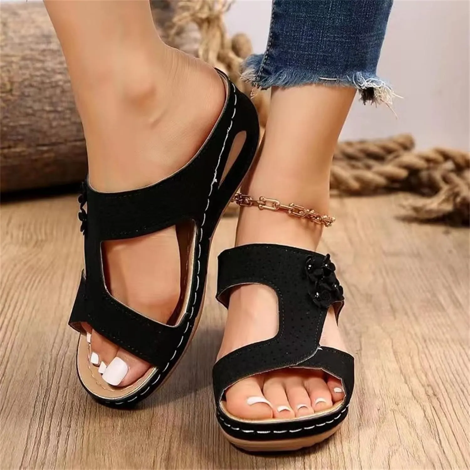Ladmiple Summer Sandals For Women 2023 Trendy Dressy Orthopedic Flip Flops with Arch Support Casual Orthotic Sandals