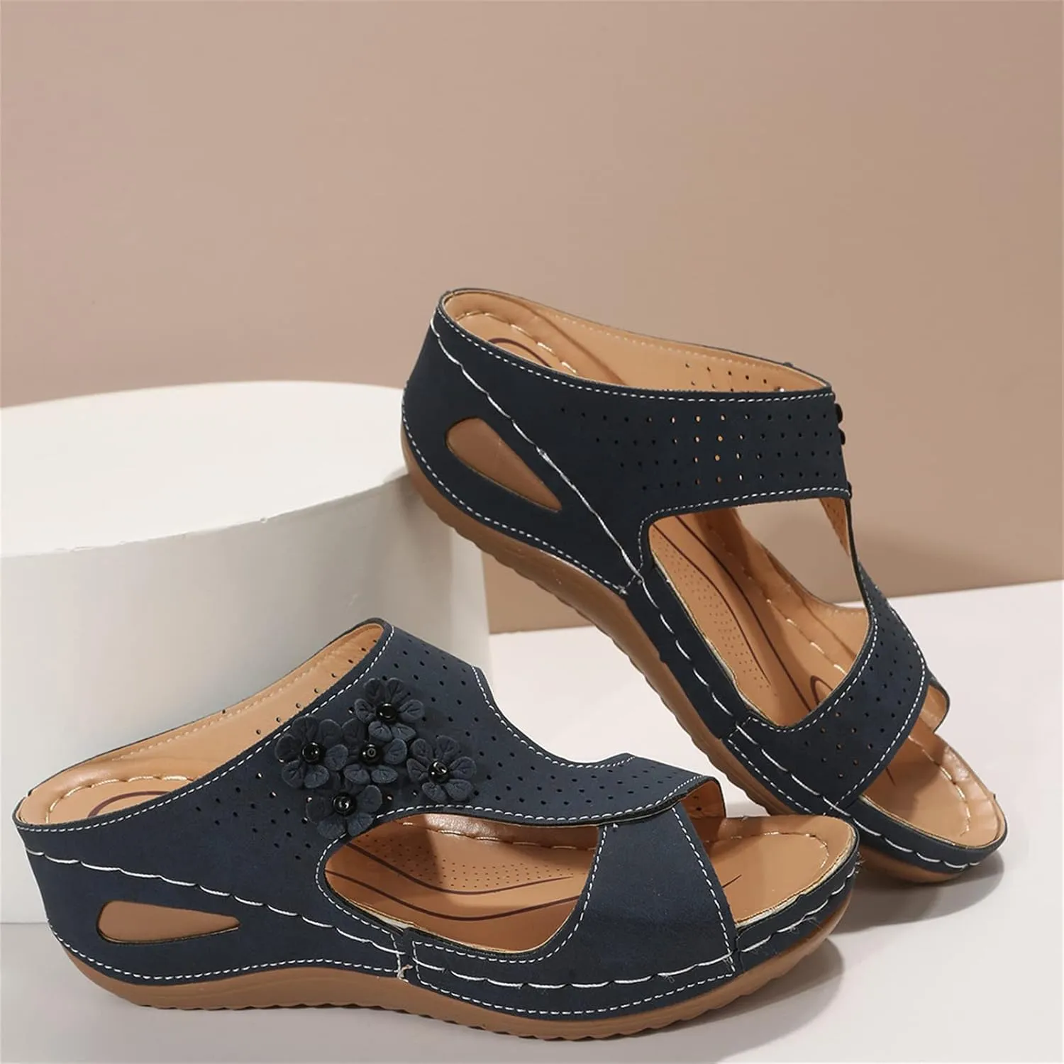 Ladmiple Summer Sandals For Women 2023 Trendy Dressy Orthopedic Flip Flops with Arch Support Casual Orthotic Sandals