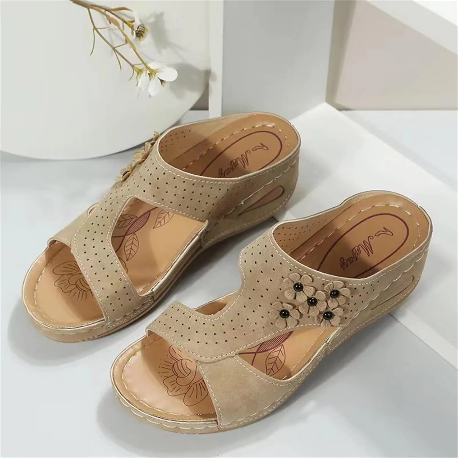 Ladmiple Summer Sandals For Women 2023 Trendy Dressy Orthopedic Flip Flops with Arch Support Casual Orthotic Sandals