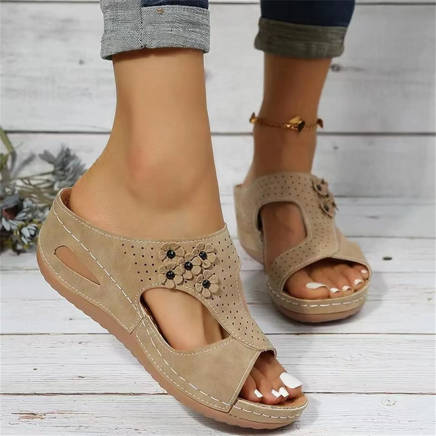 Ladmiple Summer Sandals For Women 2023 Trendy Dressy Orthopedic Flip Flops with Arch Support Casual Orthotic Sandals