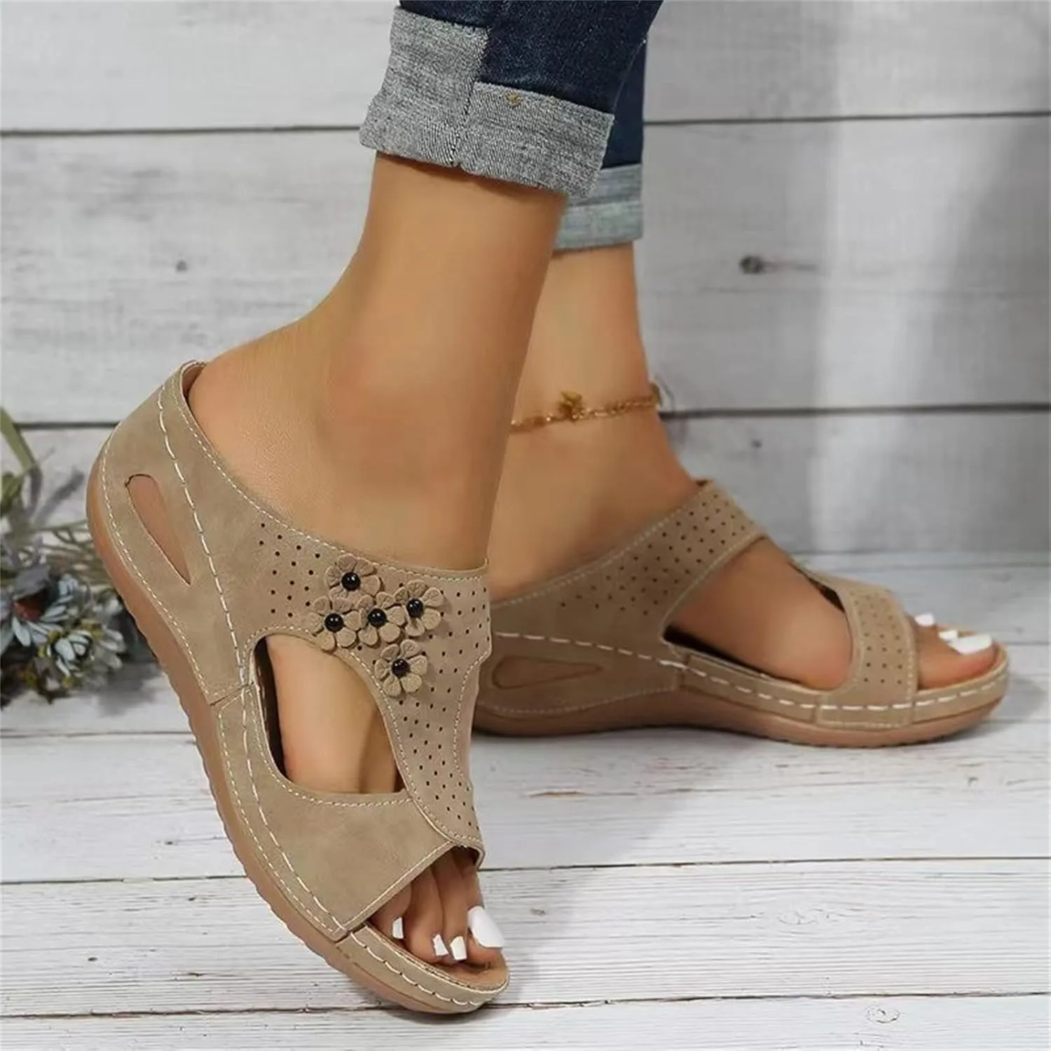 Ladmiple Summer Sandals For Women 2023 Trendy Dressy Orthopedic Flip Flops with Arch Support Casual Orthotic Sandals
