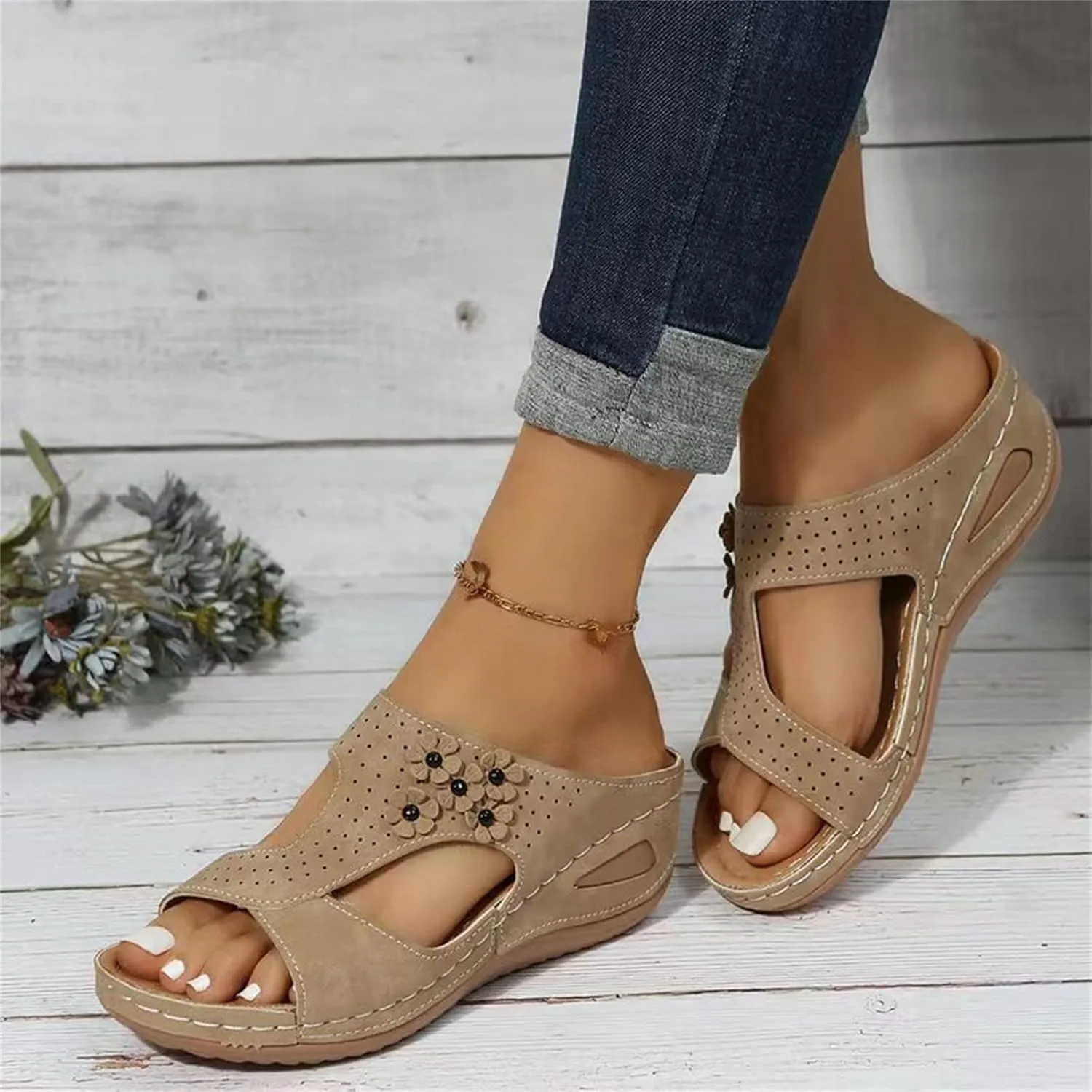 Ladmiple Summer Sandals For Women 2023 Trendy Dressy Orthopedic Flip Flops with Arch Support Casual Orthotic Sandals