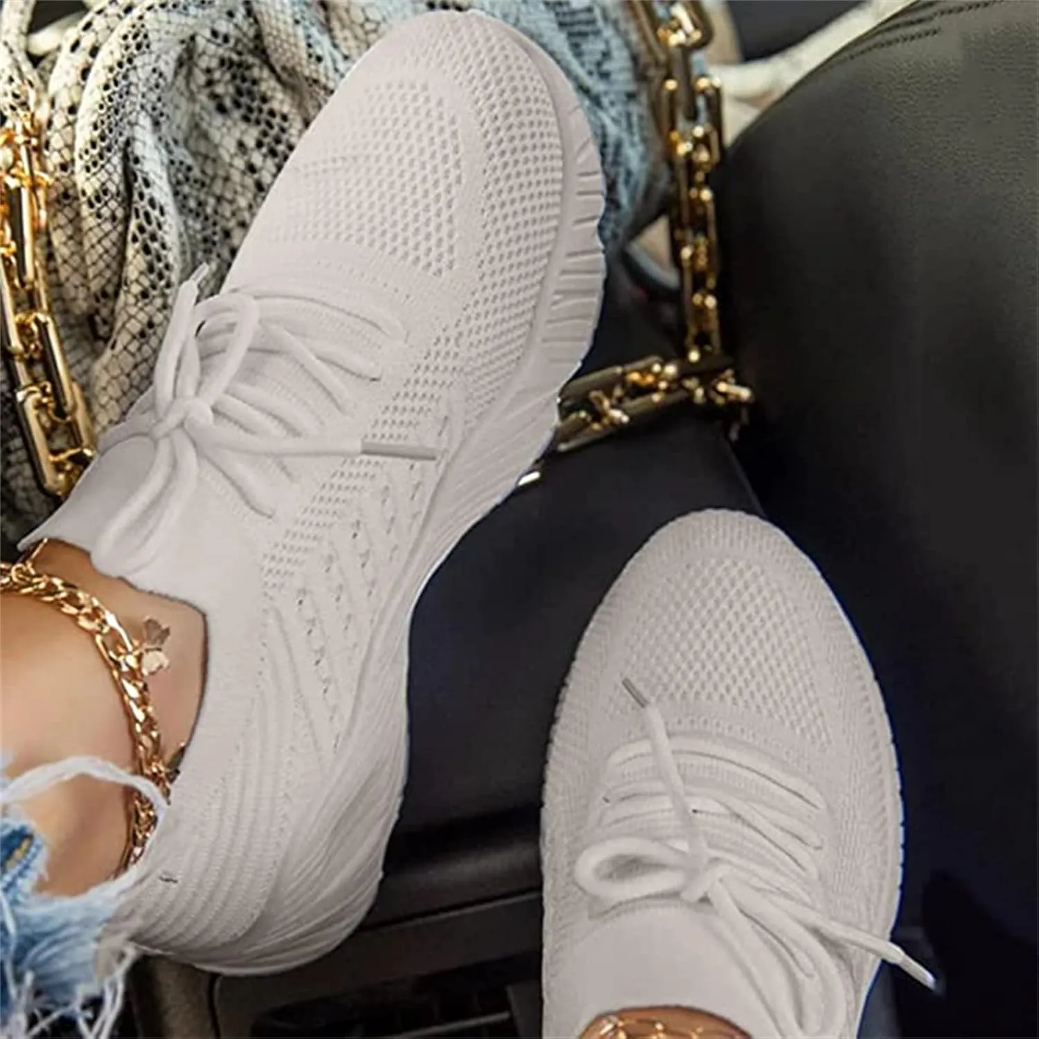 Ladmiple Tennis Shoes Womens Walking Running Slip on Sock Sneakers Lady Mesh Loafers Non Slip Fashion Casual Athletic Shoes