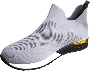 Ladmiple Walking Shoes Women Comfort Slip On Sneakers Breathable Lightweight Non Slip Mesh Gym Running Workout Shoes