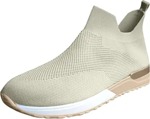 Ladmiple Walking Shoes Women Comfort Slip On Sneakers Breathable Lightweight Non Slip Mesh Gym Running Workout Shoes