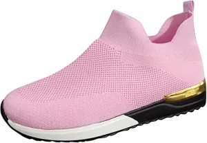 Ladmiple Walking Shoes Women Comfort Slip On Sneakers Breathable Lightweight Non Slip Mesh Gym Running Workout Shoes