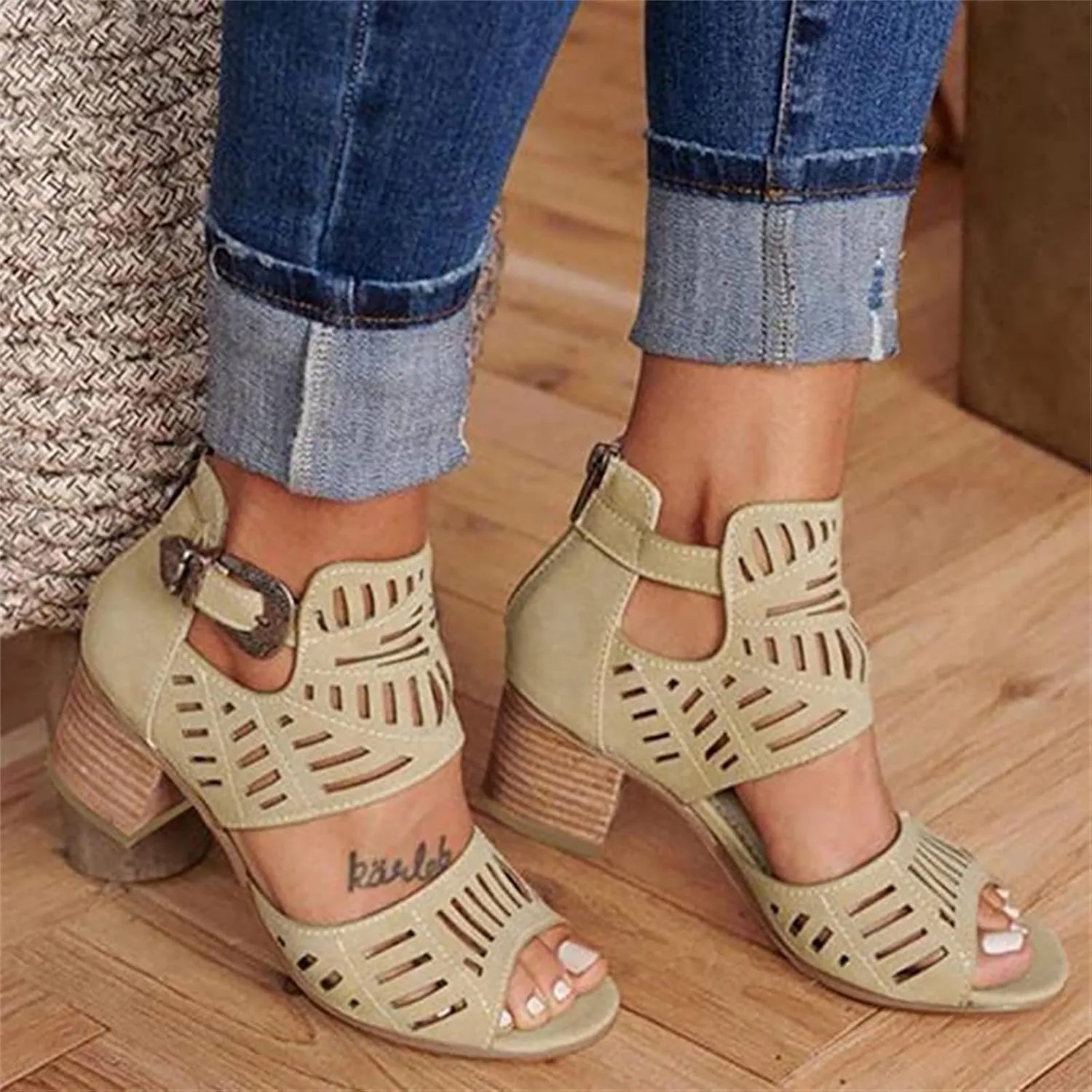 Ladmiple Wedge Sandals for Women 2023 Comfy Slip-On Hollow Out Sandal Summer Casual Beach Shoes Open Toe Dressy Platform