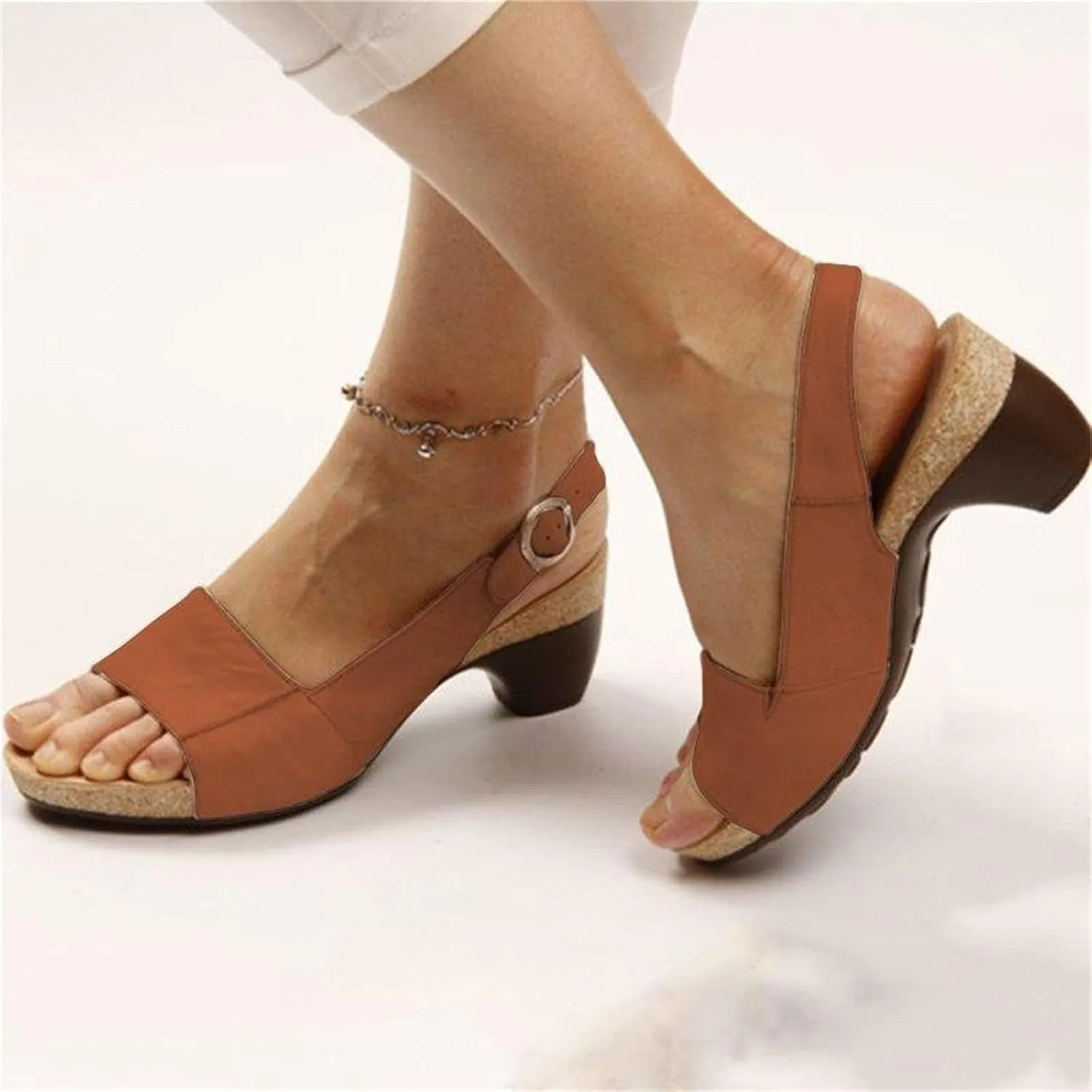 Ladmiple Wedge Sandals for Women Dressy 2023 Comfy Slip-On Hollow Out Sandal Summer Casual Beach Shoes Open Toe Platform