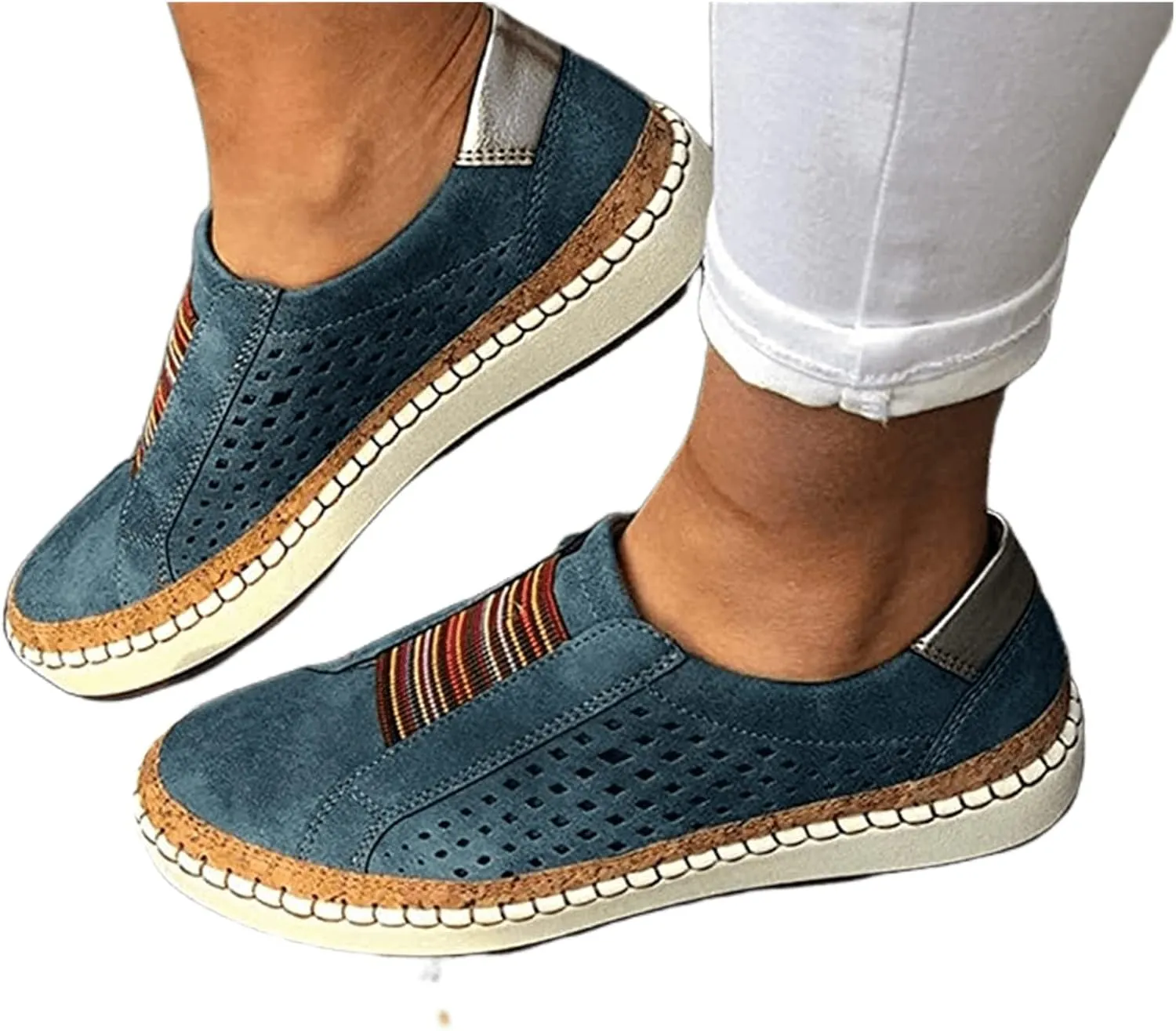 Ladmiple Womens Shoes Dressy Casual Loafers Low Top Canvas Sneakers Slip On Casual Fashion Comfortable Walking Shoes