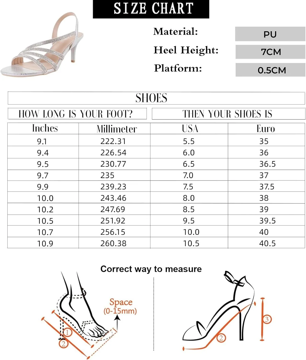 LALA IKAI Women's Strappy Slingback Chunky Heels Open Toe Rhinestones Sandals Fashion Dress Shoes