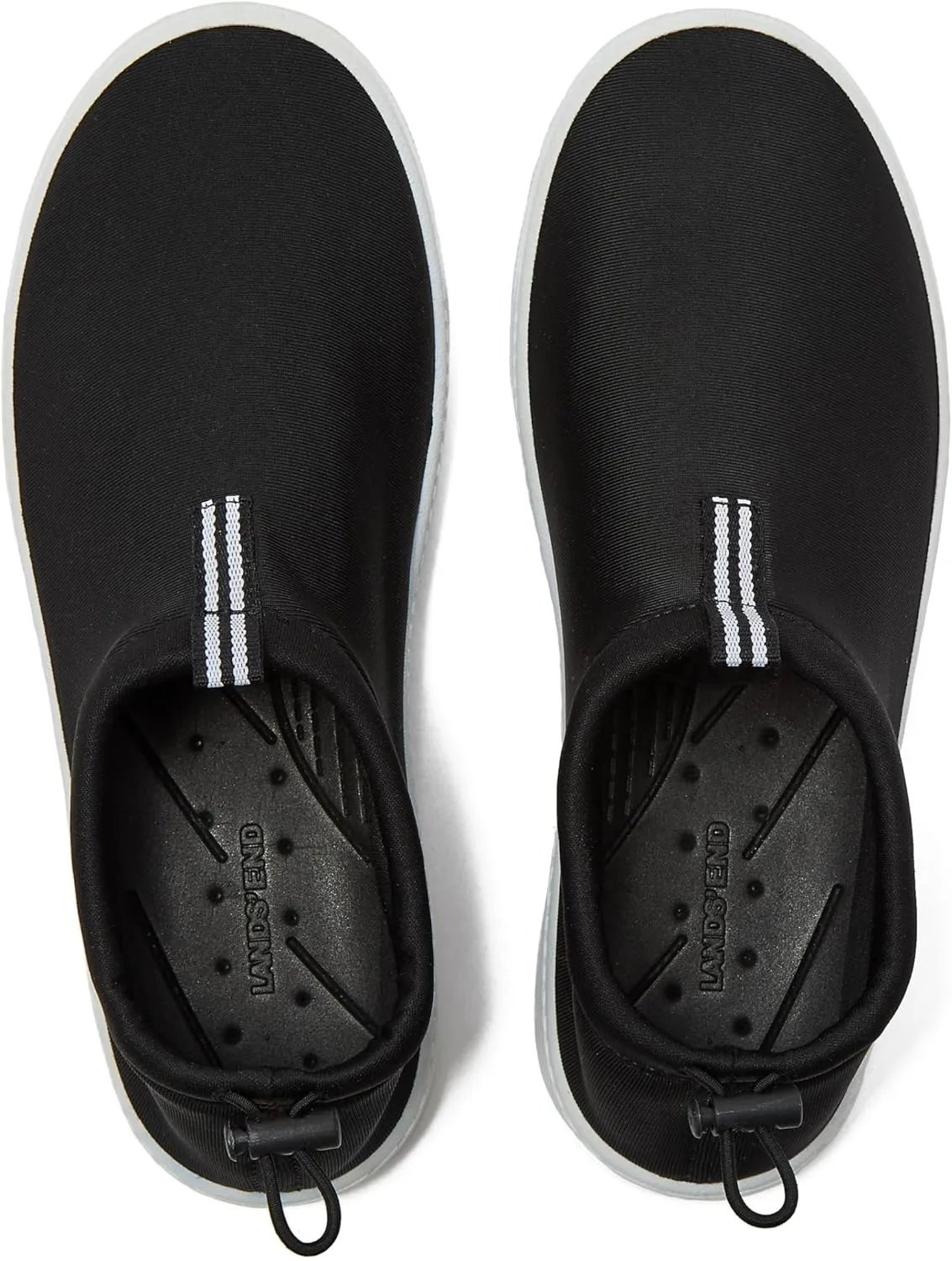 Lands' End Slip On Water Shoes for Women, Quick Dry Neoprene Sport Womens Water Shoes with Drainage Holes for Beach or Pool, Blue or Black Swim Shoes Women, Adult Size 6-11 Aqua Socks