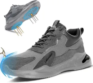 LAoutun Steel Toe Shoes for Men Women Comfortable Lightweight Work Safety Shoes for Men Women Puncture Proof Indestructible Sneakers Construction Work Utility Sneakers